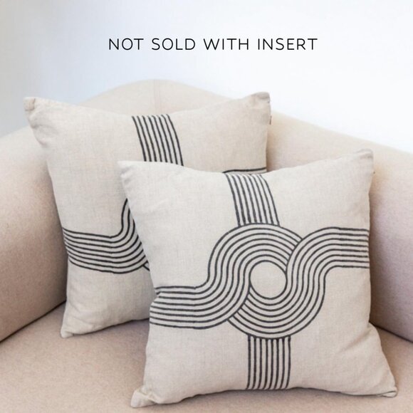 Blockshop Textiles accent pillow sham in Flax colorway - Picture 2 of 7